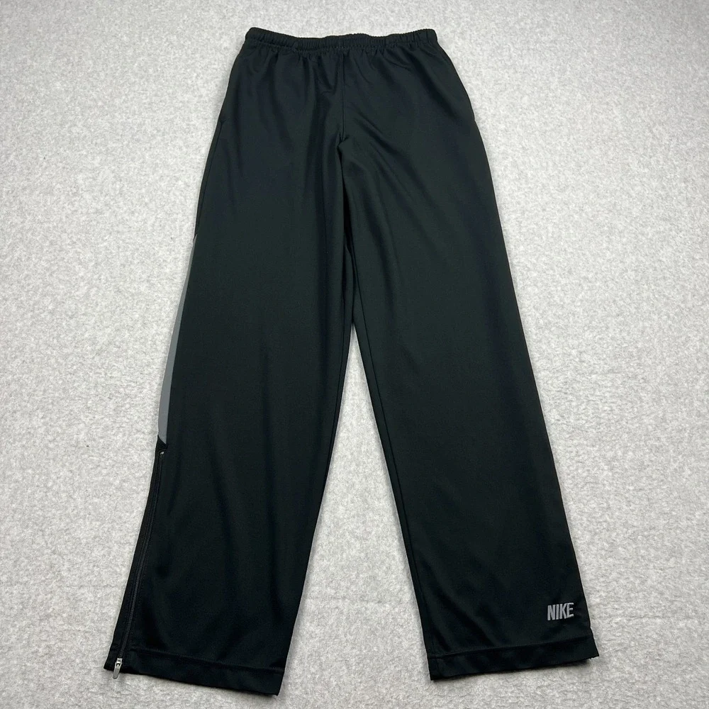 Nike‎ Track Pants Men's Medium Black Warm Up Lined Ankle Zip Gym Training Retro
